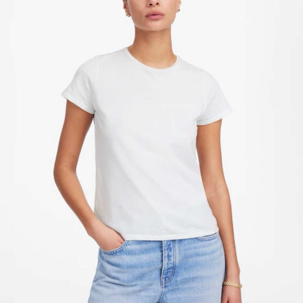 MADEWELL Essential Slim Tee in Lightweight Cotton Back Seam Accent Women’s Sz XS